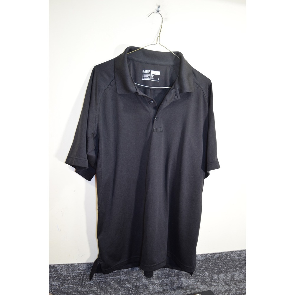 5.11 Tactical Mens Performance Polo Shirt Black Short Sleeve Size Large L